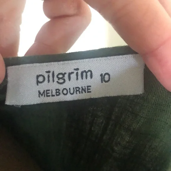 Pilgrim size 10 casual lightweight khaki green dress - Picture 10 of 10